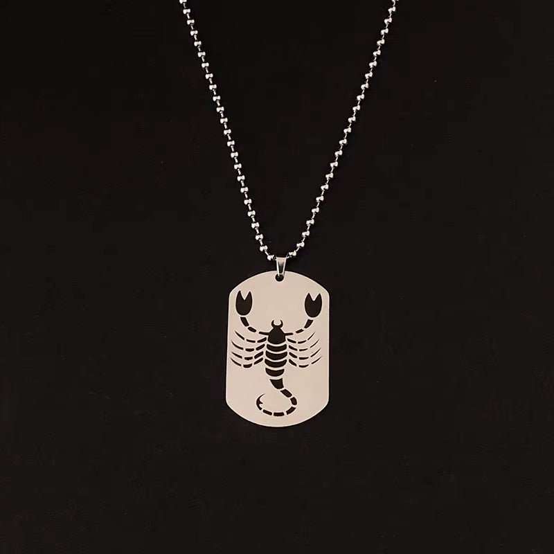 Stainless Steel 12 Horoscope Zodiac Sign Silver Color Pendant Necklace Aries Leo Wholesale Dropshipping 12 Constellation Jewelry