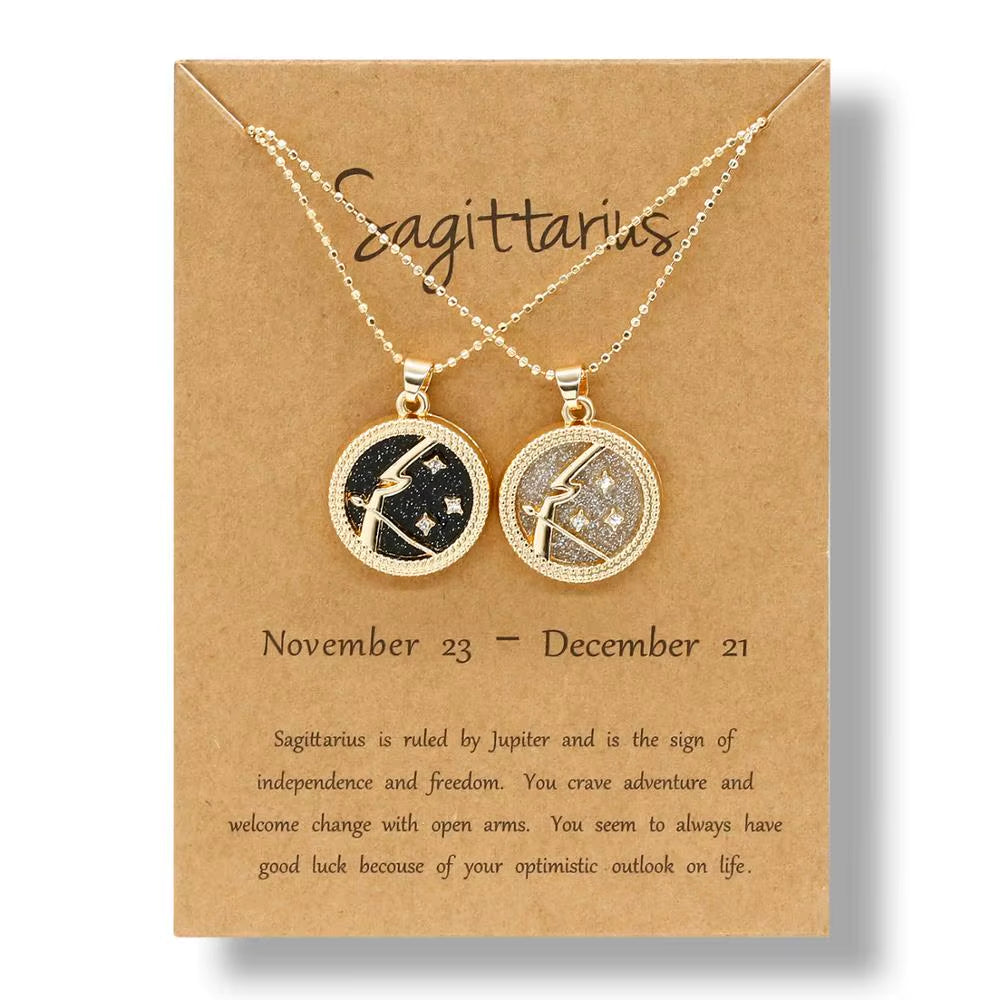 Zodiac Sign Pendant Necklace — 12 Constellations