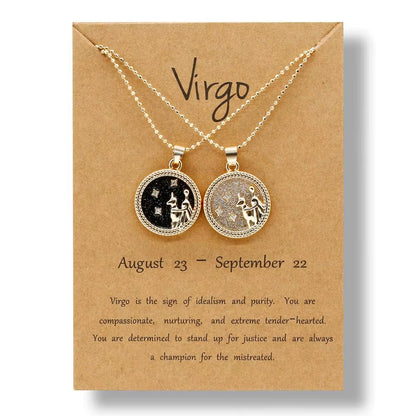 Zodiac Sign Pendant Necklace — 12 Constellations