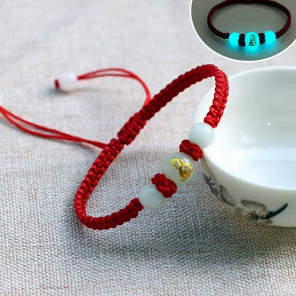 12 Zodiac Signs Luminous Bracelet for Women Men Handmade Adjustable Weaving Leather Chain Bracelet Fashion Jewelry Gift