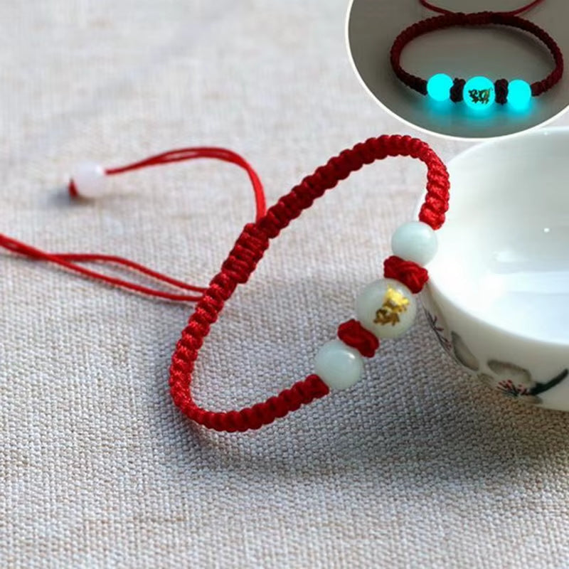 12 Zodiac Signs Luminous Bracelet for Women Men Handmade Adjustable Weaving Leather Chain Bracelet Fashion Jewelry Gift