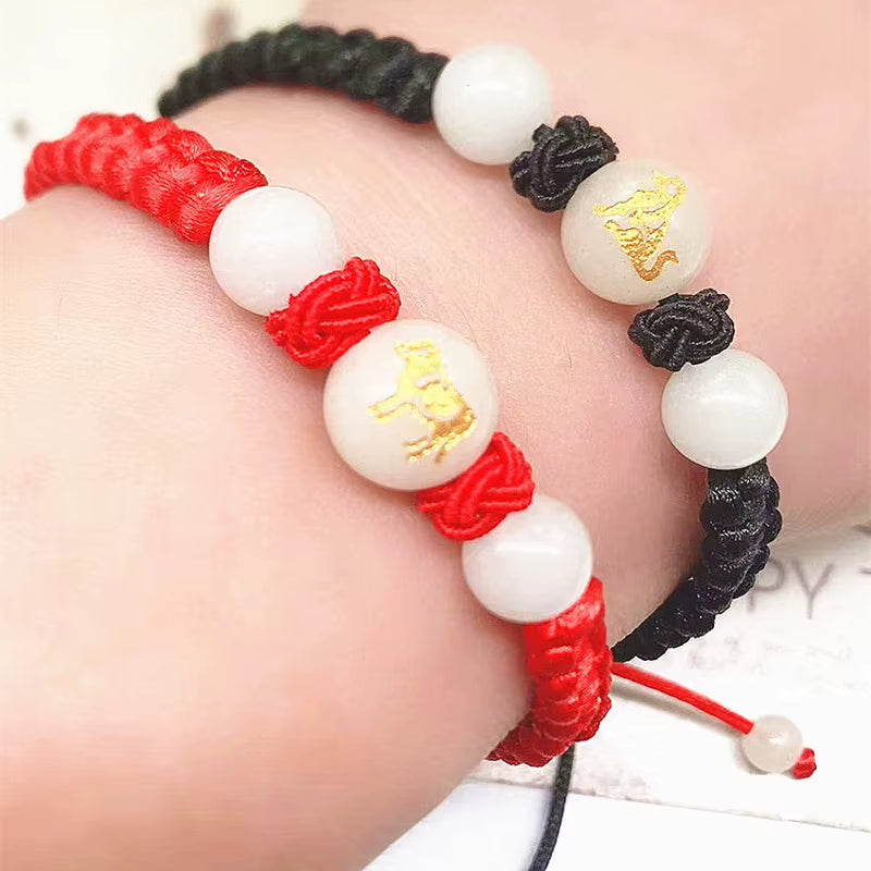 12 Zodiac Signs Luminous Bracelet for Women Men Handmade Adjustable Weaving Leather Chain Bracelet Fashion Jewelry Gift