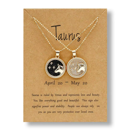 Zodiac Sign Pendant Necklace — 12 Constellations