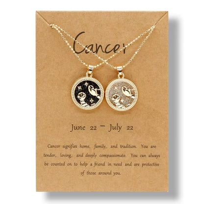Zodiac Sign Pendant Necklace — 12 Constellations