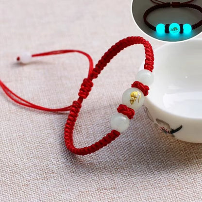 12 Zodiac Signs Luminous Bracelet for Women Men Handmade Adjustable Weaving Leather Chain Bracelet Fashion Jewelry Gift