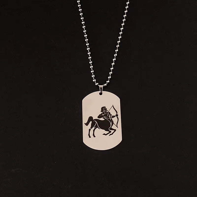 🏹 Adventurous, optimistic, and free-spirited — that’s Sagittarius energy.
This bold Sagittarius Zodiac Pendant Necklace captures the essence of the fearless explorer born under this fire sign (November 22 – December 21). The polished stainless steel tag features a detailed engraving of the archer — symbolizing vision, truth, and the pursuit of freedom.
♐ Meaning:
Sagittarius represents wisdom, curiosity, and adventure. Wearing this pendant reminds you to follow your dreams fearlessly and aim for the stars.