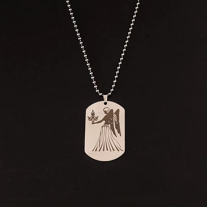 🌿 Practical, wise, and graceful — that’s Virgo energy.
This elegant Virgo Zodiac Pendant Necklace reflects the intelligence and calm strength of those born under this earth sign (August 23 – September 22). The polished stainless steel tag features a beautifully engraved image of Virgo — symbolizing purity, wisdom harmony.
♍ Meaning:
Virgo represents clarity, focus, and dedication. Wearing this pendant reminds you to trust your intuition and embrace your inner perfectionist with pride.