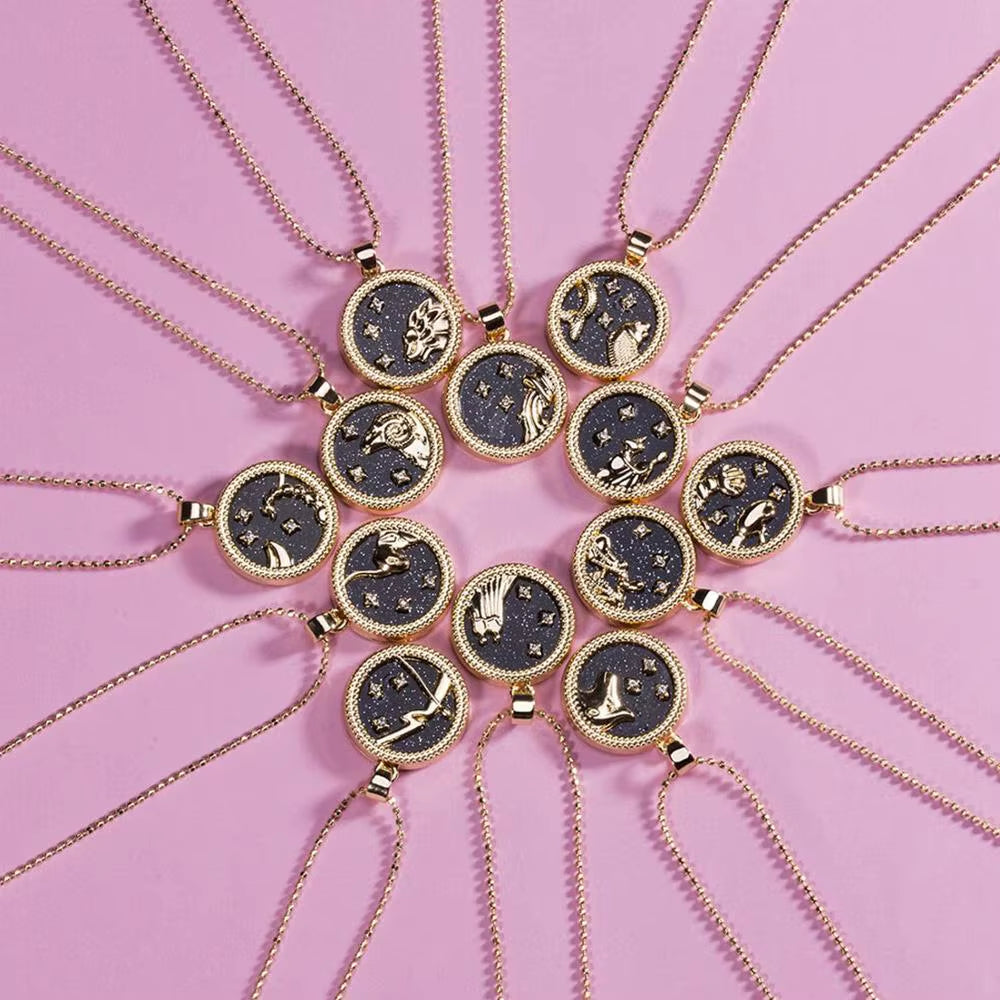 Zodiac Sign Pendant Necklace — 12 Constellations