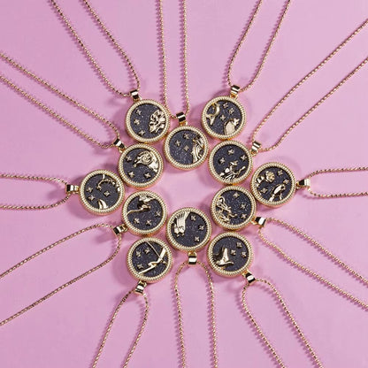 Zodiac Sign Pendant Necklace — 12 Constellations