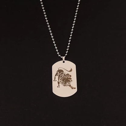 Stainless Steel 12 Horoscope Zodiac Sign Silver Color Pendant Necklace Aries Leo Wholesale Dropshipping 12 Constellation Jewelry
